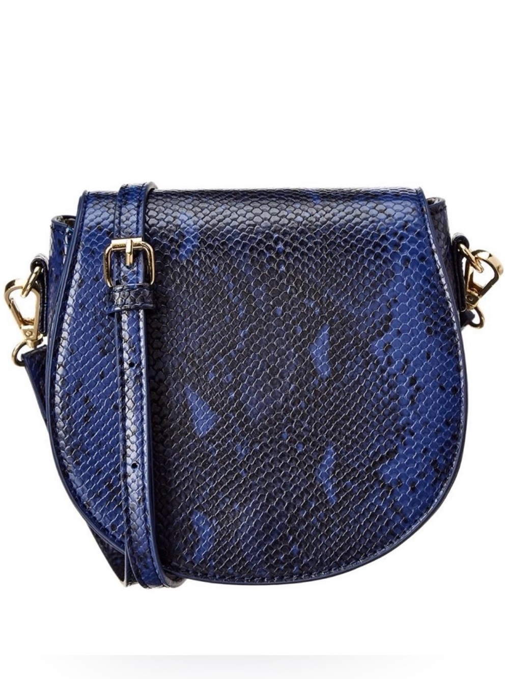 BCBGeneration Jessie Snakeskin Blue Black Crossbody Bag NWT